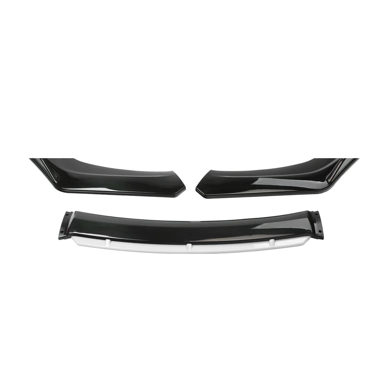 Splitter 4 STÜCKE ABS Kunststoff Kohlefaser Universal Autozubehör Auto Frontstoßstange Lip Body Kit Spoiler Splitter Diffusor Splitter Spoiler(Black and White) von FTJKKVV