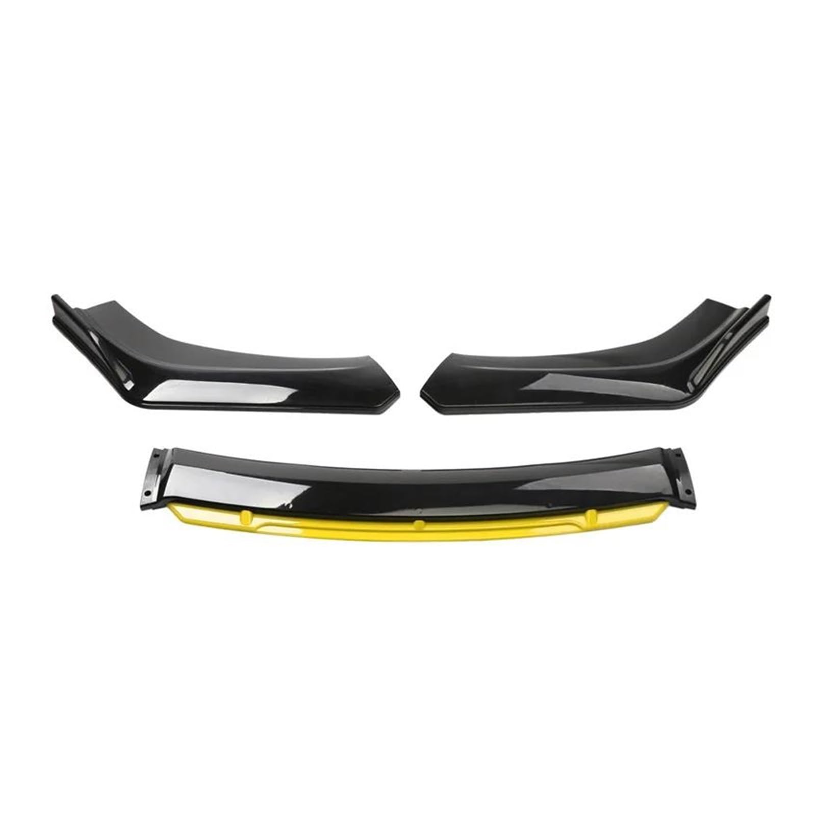 Splitter 4 STÜCKE Auto Frontstoßstange Unterlippe Body Kit Spoiler Canard Splitter Diffusor Frontstoßstange Abdeckung Lippe Frontspoiler Flügel Universal Spoiler(Black with Yellow) von FTJKKVV