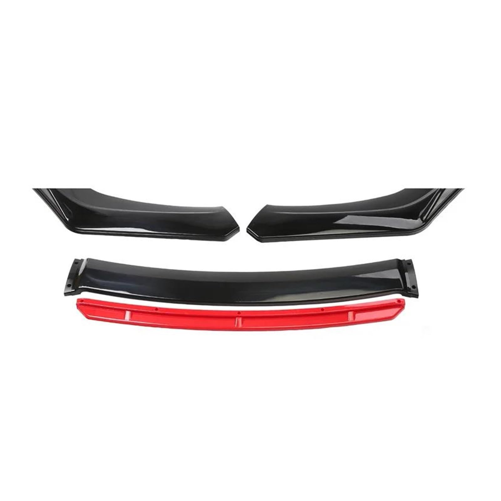 Splitter 4 STÜCKE Auto Frontstoßstange Unterlippe Body Kit Spoiler Canard Splitter Diffusor Frontstoßstange Abdeckung Lippe Frontspoiler Flügel Universal Spoiler(Black with red) von FTJKKVV