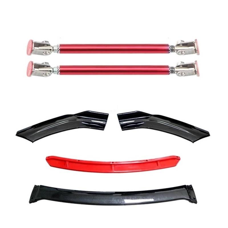 Splitter 4 STÜCKE Universal Auto Frontstoßstange Lip Body Kit Spoiler Splitter Diffusor Weiß Carbon Fiber Splitter ABS Kunststoff Autozubehör Spoiler(20cm red 6) von FTJKKVV