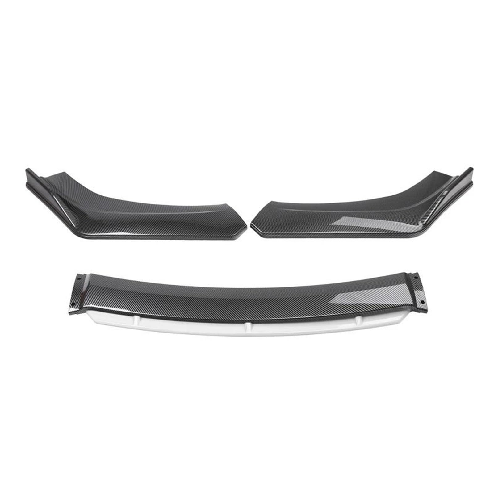 Splitter 4 STÜCKE Universal Autozubehör Auto Frontstoßstange Lip Body Kit Spoiler Splitter Diffusor Splitter ABS Kunststoff Kohlefaser Spoiler(Carbon and White) von FTJKKVV