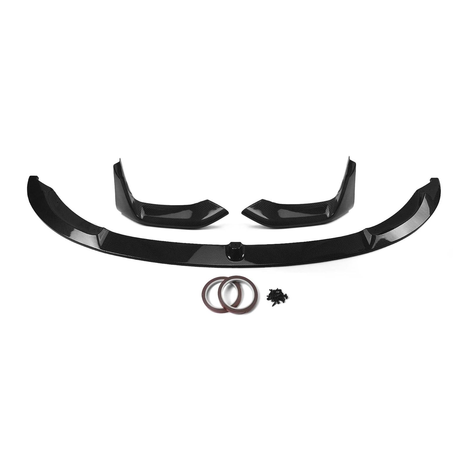 Splitter Frontspoilerlippe + Seitliche Ansaugöffnungsabdeckung Splitter-Kit Karbonfaser-Look Schwarz Glänzend Für F80 M3 F83 F82 M4 2015–2020 Spoiler(Kohlefaser-Optik) von FTJKKVV