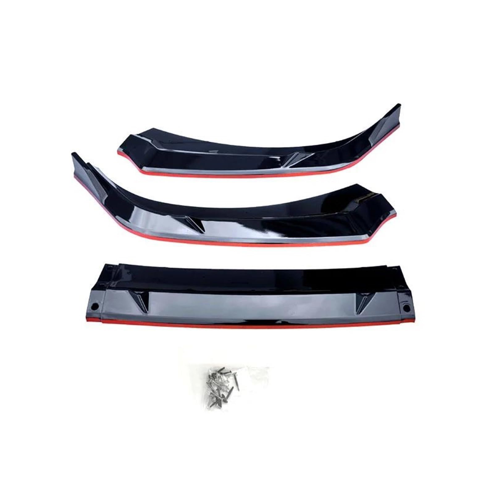 Splitter Für Hyundai Für Elantra 2023 2024 2025 8th Generation Air Splitter Auto Körper Kit Spoiler Schwarz Röcke Zubehör Frontschürze Lip Spoiler(Glossy Black-Red) von FTJKKVV