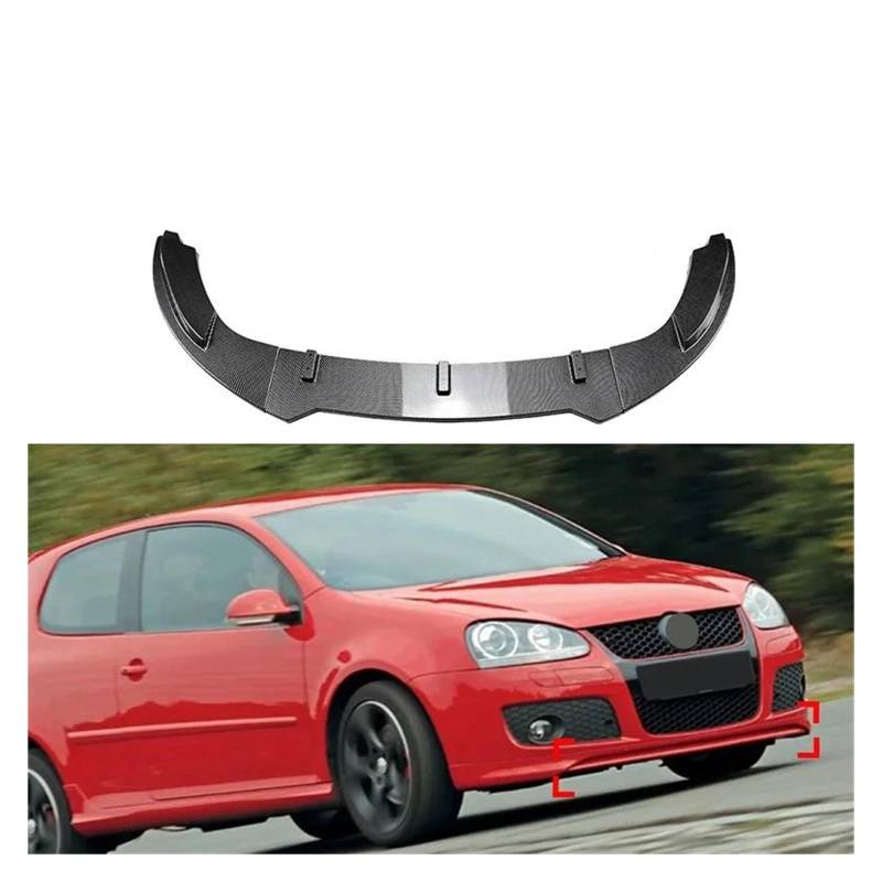 Splitter Für VW Für Golf 5 Für Golf MK5 Für GTI Für Jetta MK5 Für GLI Auto Frontstoßstange Lip Splitter Diffusor Body Kit Spoiler Stoßstange Schutz Schutz Teile Spoiler(Type B Carbon Look) von FTJKKVV