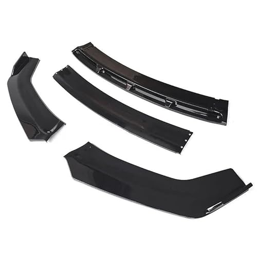 Splitter Für VW Für Passat B7 Bumper Spoiler 2010-2014 Front Rock Splitter Carbon Schutz Platte Lip Typ D Kinn Schaufel Körper Kit Spoiler(Pure Gloss Black) von FTJKKVV