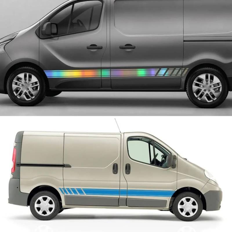 2PCS Auto Tür Aufkleber, für Renault Trafic 3 2 FIAT Talento Nissan NV300 Vauxhall Vivaro Camper Van Vinyl Film Aufkleber Zubehör von FTPZTINX