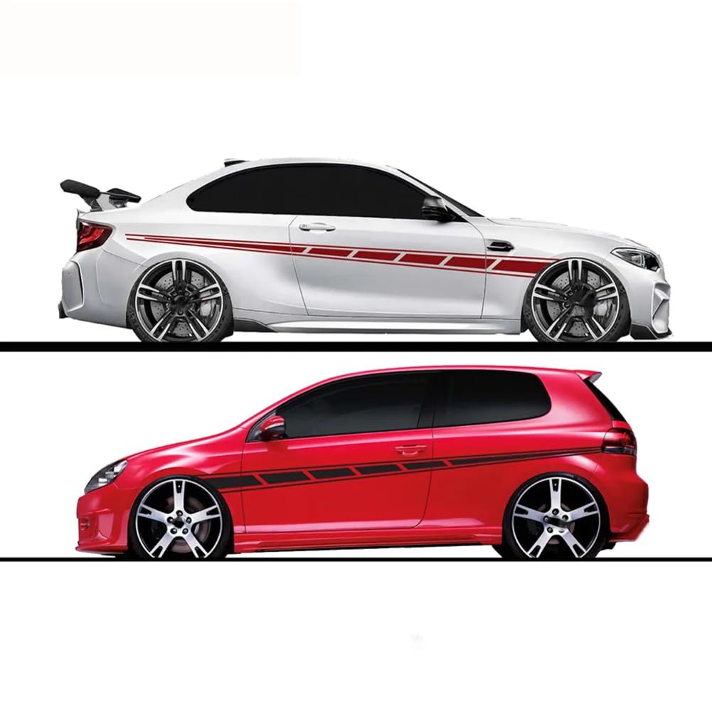 2pcs/Lot 300x14cm Beide Seiten Aufkleber Tuning Stil Seitenstreifen Stoßstange Car Wrap Vinyl Film Automobiles Produkte Autozubehör von FTPZTINX