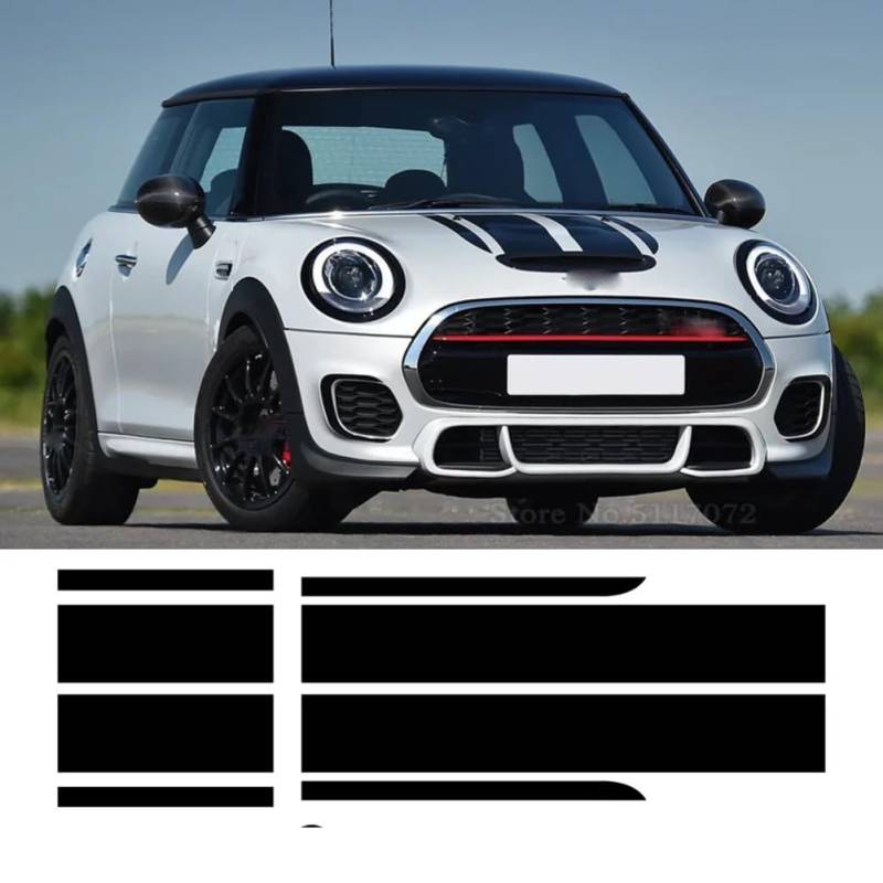 Auto Motorhaube Streifen Motorabdeckung Taligate Kofferraum Aufkleber, für Mini John Cooper Works R50 R52 R53 F56 F55 F57 R56 R57 R58 R59 JCW von FTPZTINX