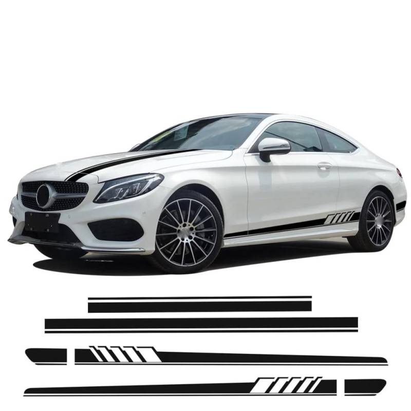 Auto Styling Edition 1 Seitenstreifen Motorhaube Dach Heck Aufkleber Kit, für Mercedes Benz C Klasse W205 2/4 Türer C200 C300 c63 AMG Aufkleber v von FTPZTINX