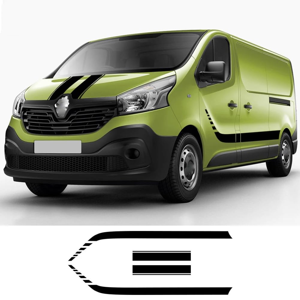 Auto Tür Seite Grafik Aufkleber Vinyl Film Motorhaube Motorhaube Aufkleber Tuning Zubehör, für Renault Trafic 2 3 MK3 MK2 Camper Van von FTPZTINX