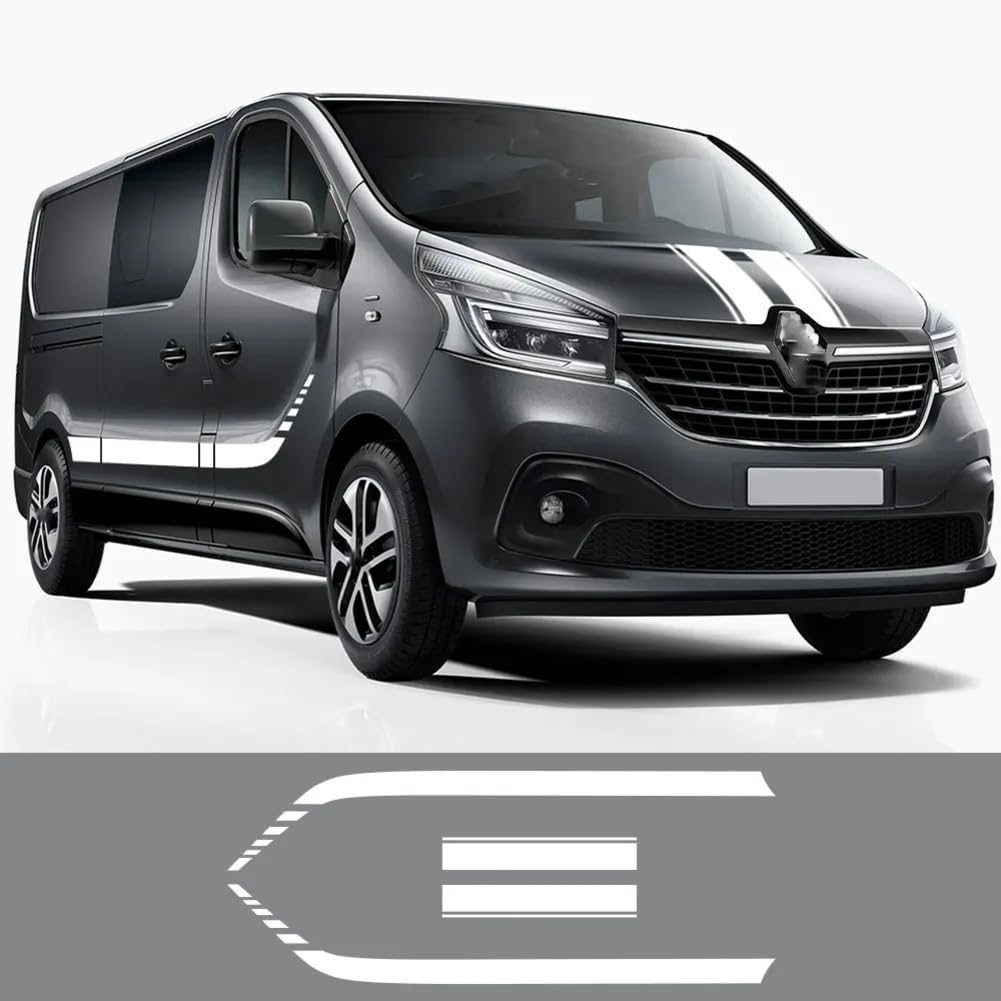 Auto Tür Seite Grafik Aufkleber Vinyl Film Motorhaube Motorhaube Aufkleber Tuning Zubehör, für Renault Trafic 2 3 MK3 MK2 Camper Van von FTPZTINX