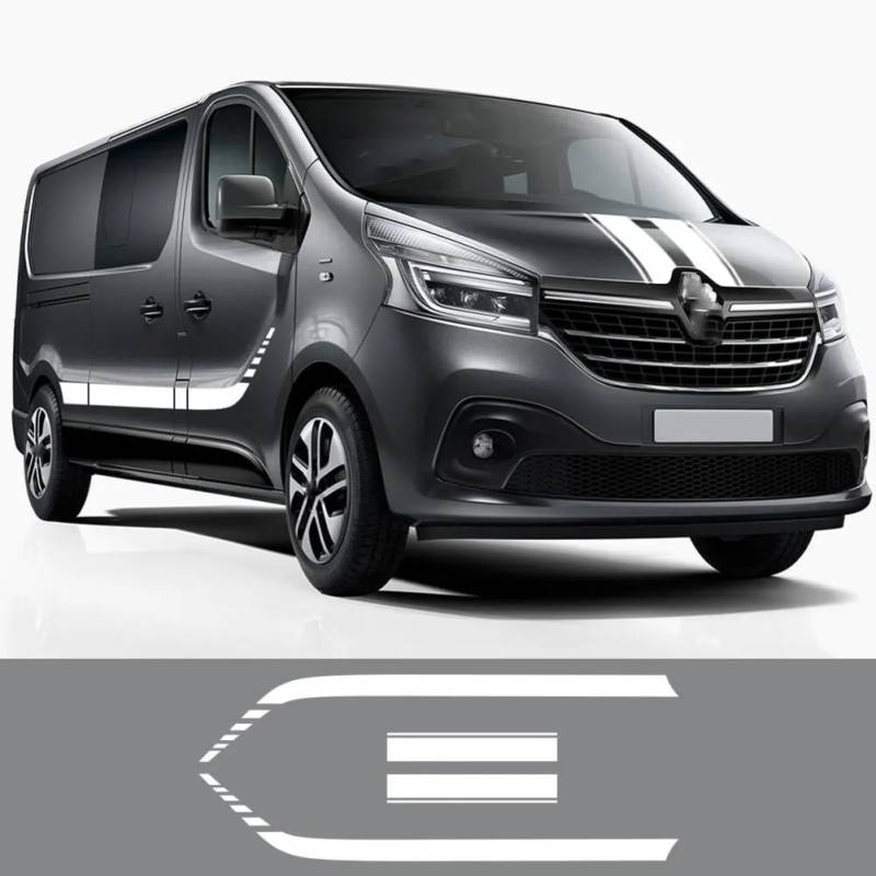 Auto Tür Seite Grafik Aufkleber Vinyl Film Motorhaube Motorhaube Aufkleber Tuning Zubehör, für Renault Trafic 2 3 MK3 MK2 Camper Van von FTPZTINX