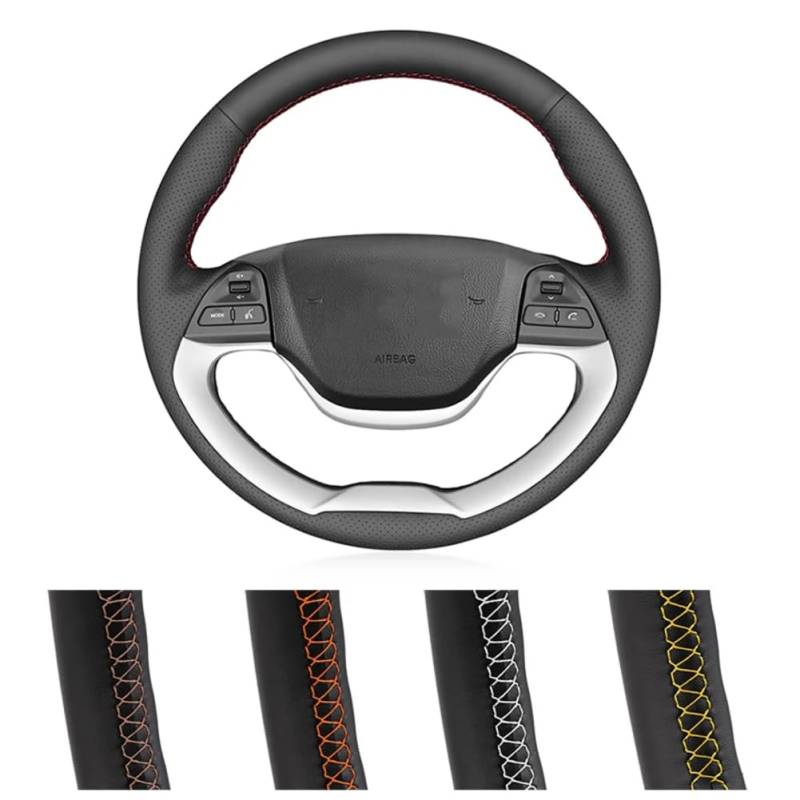 DIY individuelle Auto-Lenkradabdeckung, für Kia Morning 2011-2016 Picanto 2012-2015 Leder-Lenkradhülle von FTPZTINX