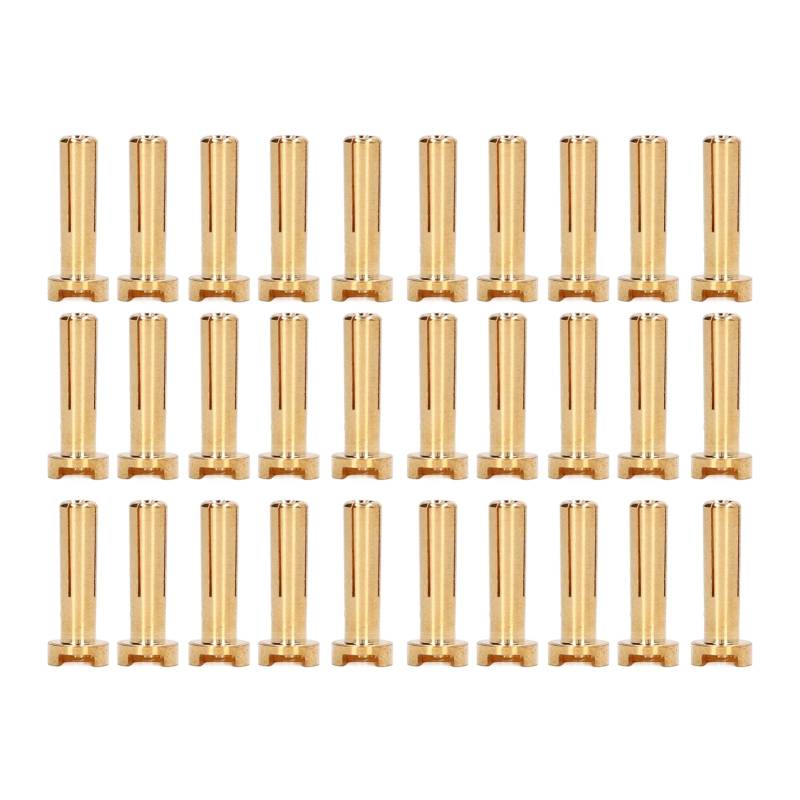 30pcs Messing Banana Plug Connectors 4mm Standard RC -Batterie -Drahtstopfen, Batterie -Bananenstopfen, Bananenanschlüssestecker für RC -Hubschrauber, Auto, LKW von FTVOGUE