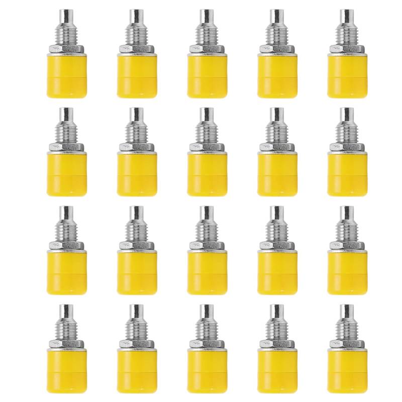 4mm Panel Banana Female Socket CNC -Technologie Hervorragende Herstellung mit Reinem Kupfermaterial für Elektronische Geräte (YELLOW) von FTVOGUE