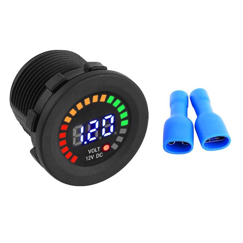 FTVOGUE 12 V Motorrad Auto LED Digitalanzeige Voltmeter,Voltmeter 12 V Led Digitalanzeige Voltmeter wasserdichte Spannung Voltmeter Gauge Schwarz für die 12-V-Gleichstromfahrzeuge von FTVOGUE