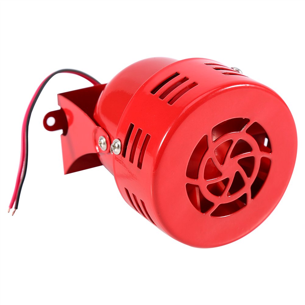 FTVOGUE Motor Sirene,12V Horn Elektroauto LKW Motorrad Driven Air Raid Sirene Horn Alarm Laut Alarmapparat für Elektrofahrzeuge, Motorräder, Industriealarme Rot von FTVOGUE