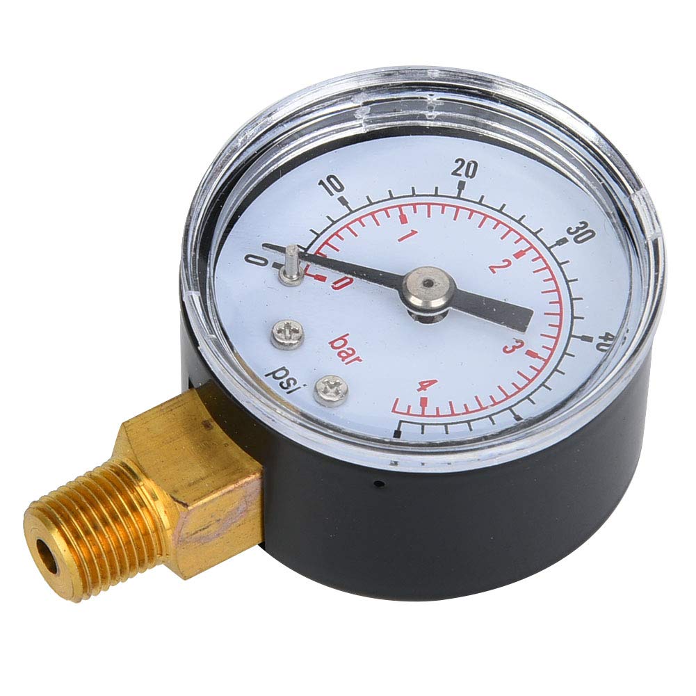 Mechanisches Manometer Manometer Messwerkzeug 1/8inch BSPT-Bodenanschluss für Luft-Öl-Wasser-Messung(0-60psi,0-4bar) von FTVOGUE