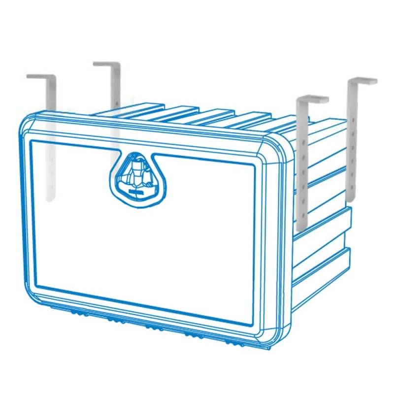 FTsolid Halterung Staubox (vertikale Halterung) Anhängerkiste Unterbaubox Unterflurbox Gurtkiste Werkzeugkiste von FTsolid