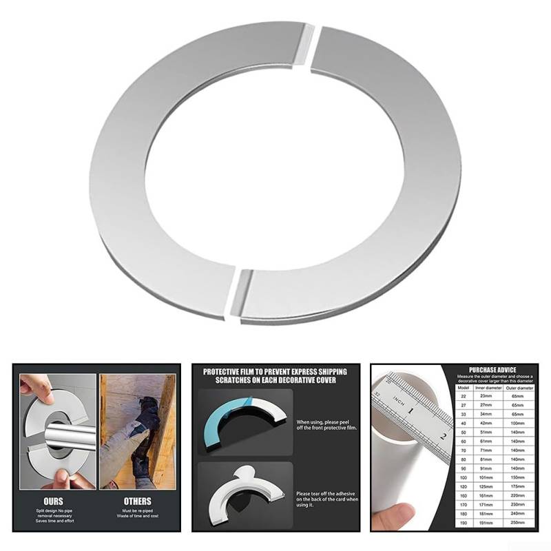 Ästhetisch ansprechende, stark gebaute, geteilte Design, dekorative Abdeckung aus Edelstahl (100 mm) von FUANA