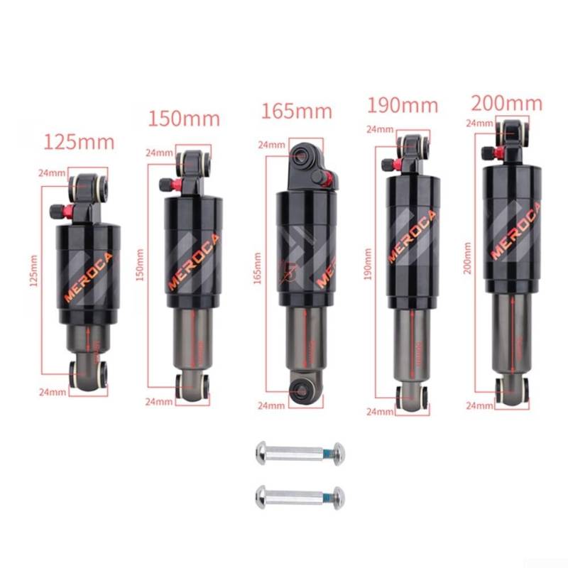 Stoßdämpfer für Fahrräder, Aluminiumlegierung, Luftstoßdämpfer hinten, mit effektiver Vibrationsentlastung, 125 bis 200 mm (125 mm) von FUANA