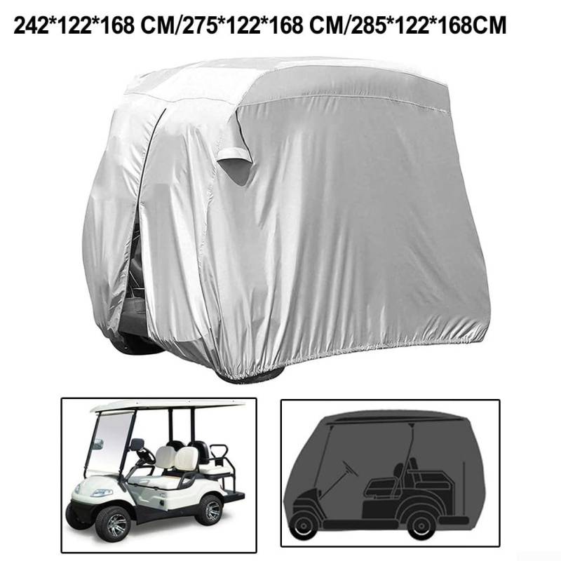 Effektiver UV- und Staubschutz mit 210D-Oxford-Tuch für Golfwagen-Abdeckung (285 x 122 x 168 cm, Silber) von FUBESK