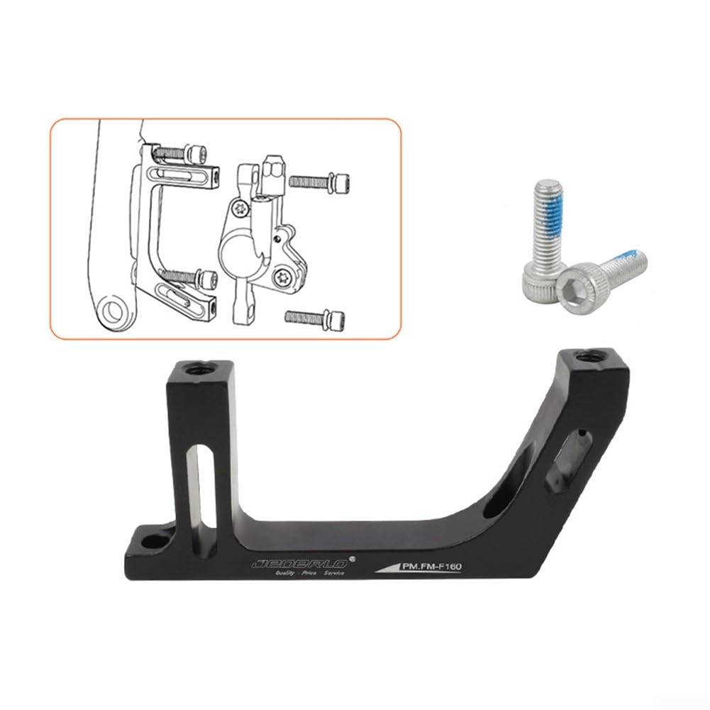 FUBESK 1 x Fahrrad-Scheibenbremsenhalterungsadapter, Scheibenbremsen-Adapter für 140/160 mm für Rotor (E Schwarz) von FUBESK