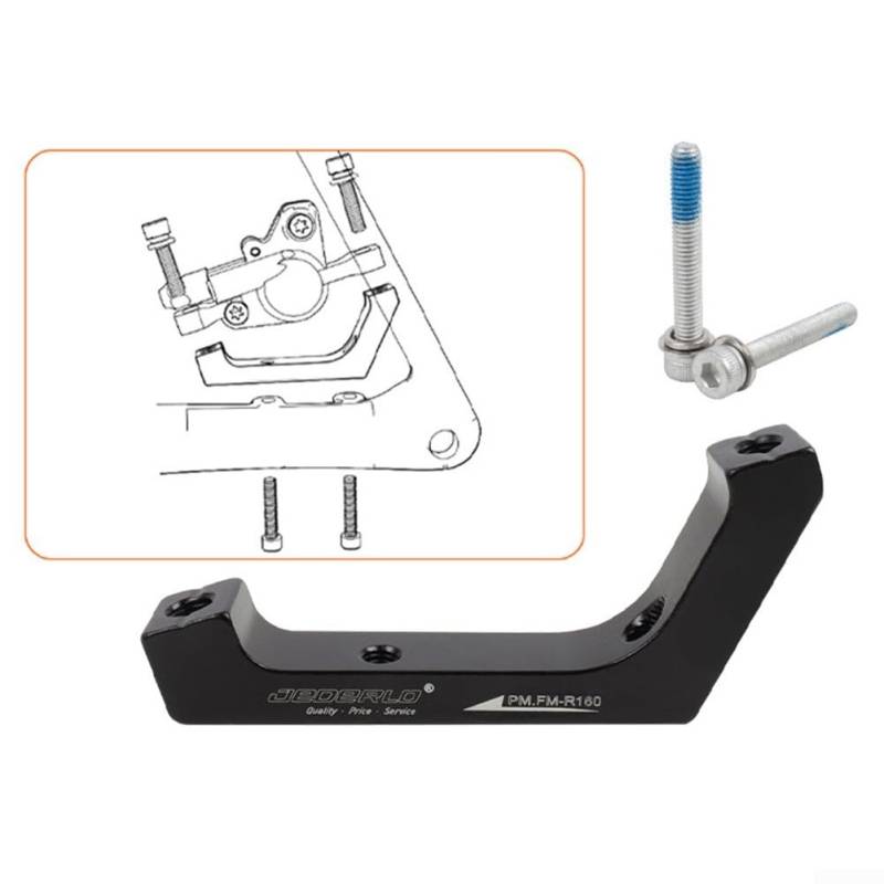 FUBESK 1 x Fahrrad-Scheibenbremsenhalterungsadapter für Scheibenbremsen vorne für 140/160 mm für Rotor (F Schwarz) von FUBESK