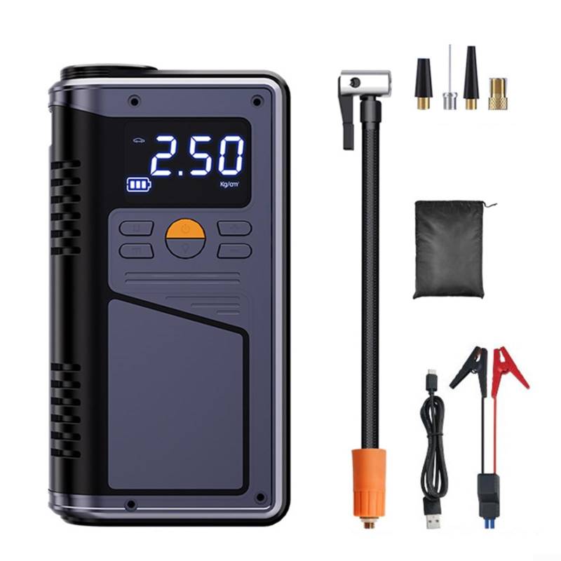 FUBESK Auto Starthilfe mit Luftpumpe 7200A 12V Batterie Booster 150PSI Kompressor LCD Display Typ-C Schnellladung für Fahrzeug von FUBESK