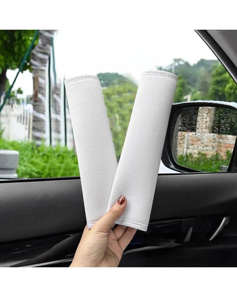 Universal Auto Gurtbezug Verstellbarer Sicherheitsgurtbezug Schultergurtbezug Auto Schulterschutzpolster Autozubehör 2 STK Auto Sicherheitsgurt Schulterpolster(2PCS-Ice Silk White) von FUBUSEE