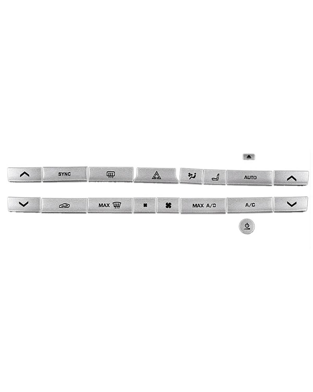 Verkleidung der Konsolenverkleidung 18 Stücke Für Jaguar Für XF XFL XE XEL 2015-2020 A/C-Taste Trimmt Abdeckung Autokonsolen Klimaanlage Taste Trim Legierung Aufkleber Center Console Panel Dekoration von FUBUSEE