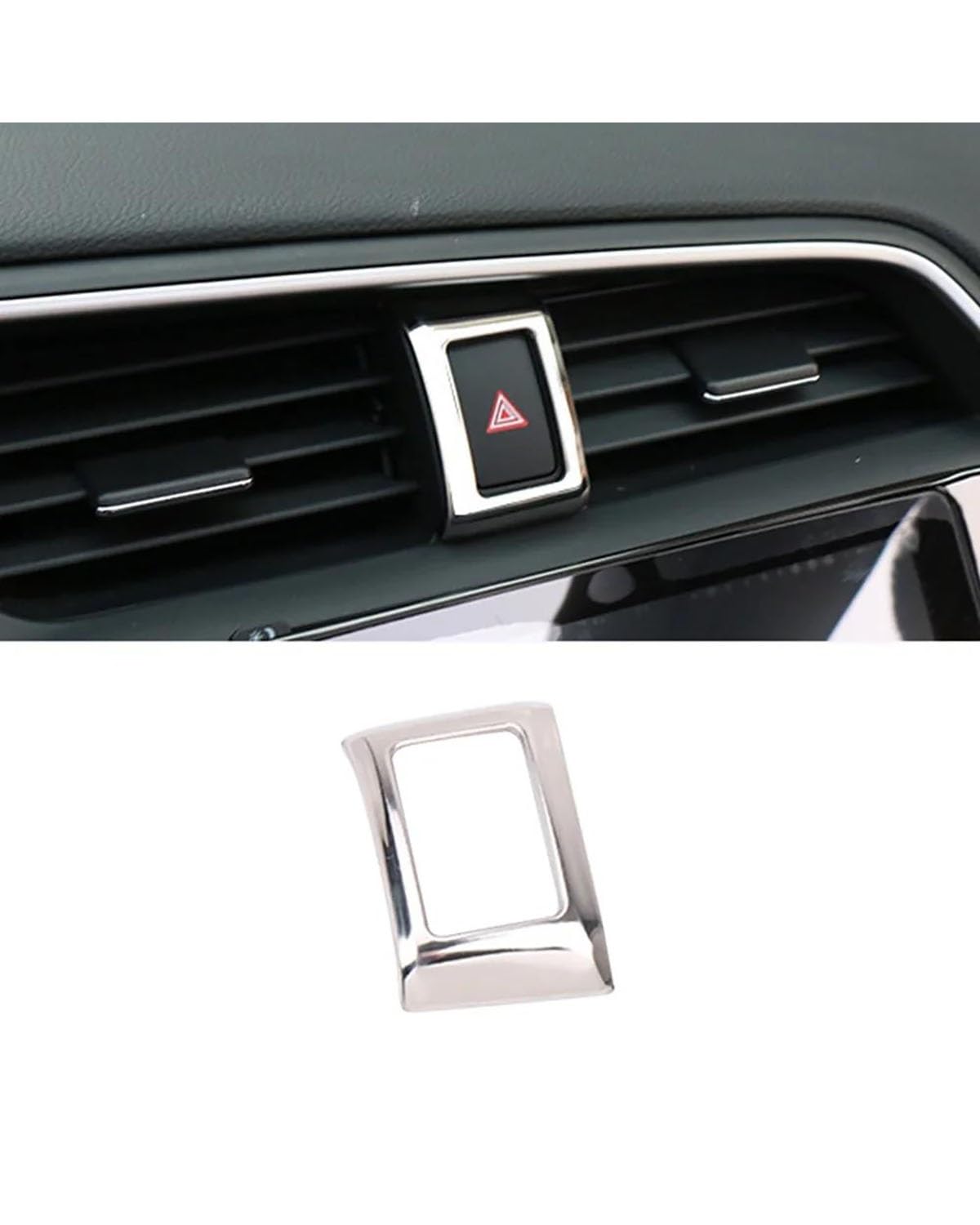 Verkleidung der Konsolenverkleidung 1PC Für Civic Für 10th 2016 2017 2018 2019 2020 Auto Center Konsole Licht Warnung Licht Rahmen Styling Aufkleber Center Console Panel Dekoration(Silver) von FUBUSEE