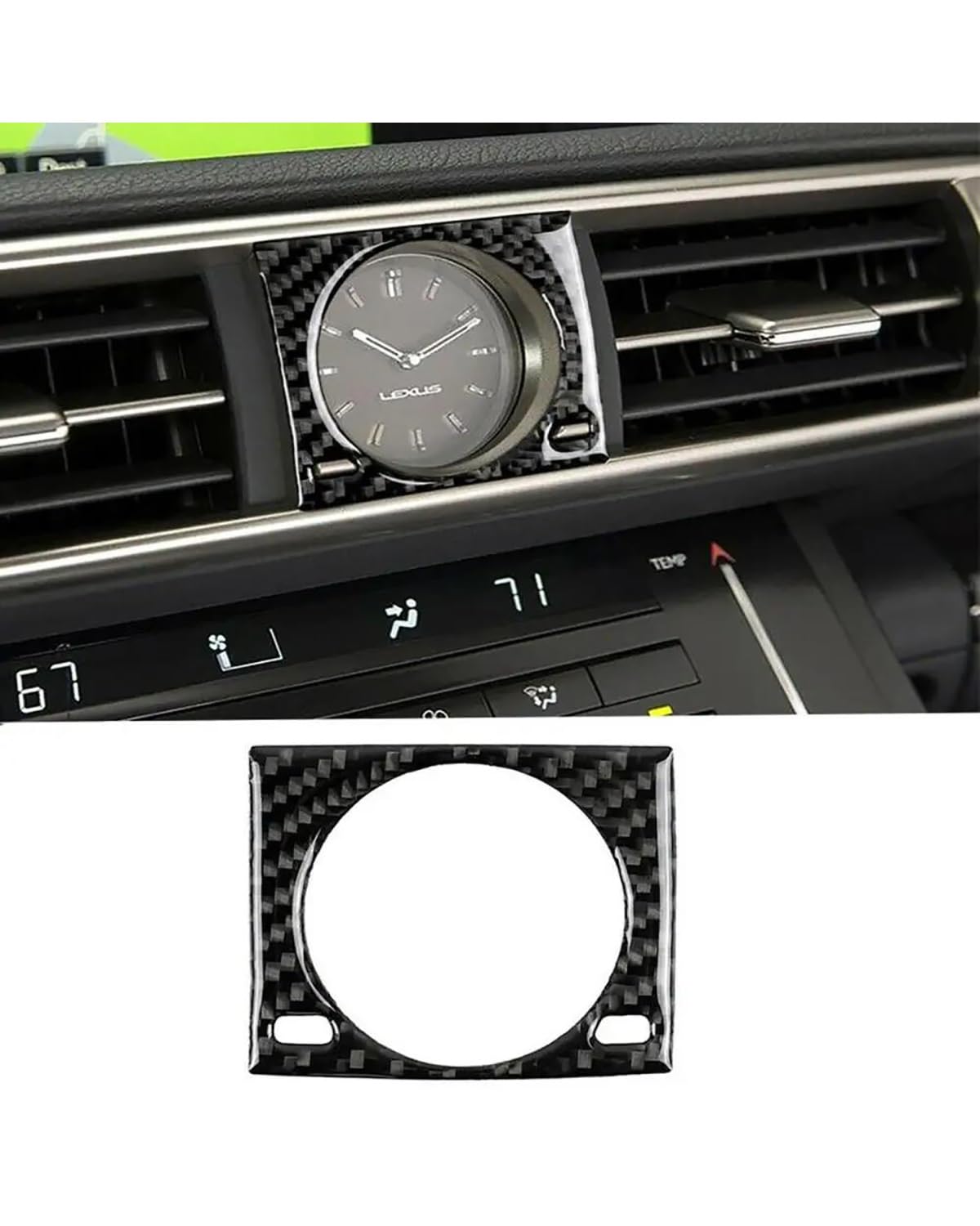 Verkleidung der Konsolenverkleidung Für Lexus IS250 IS300 IS350 2014-2018 Autoinnenraumaufkleberleisten Lenkradmittelkonsole CD-Panel Uhrabdeckung Verkleidung Center Console Panel Dekoration(Clock) von FUBUSEE