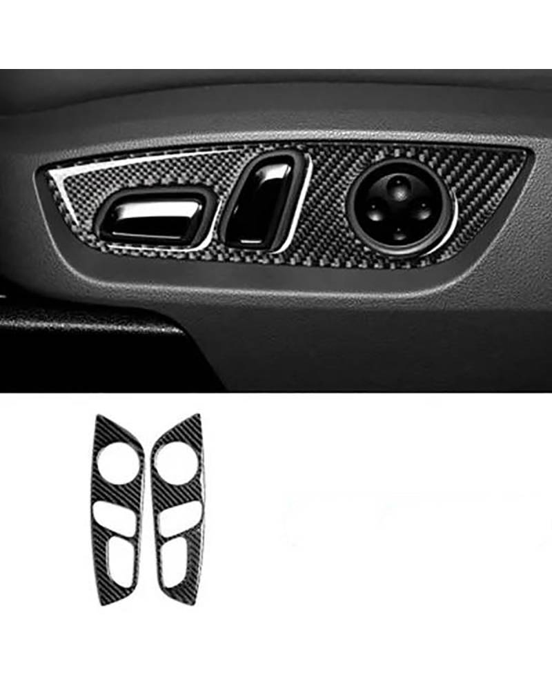 Verkleidung der Konsolenverkleidung Für Q7 2008-2015 Auto Mittelkonsole Zieraufkleber Kohlefaser Innentür Armlehne Knopfrahmen Autozubehör Center Console Panel Dekoration(Seat Button) von FUBUSEE