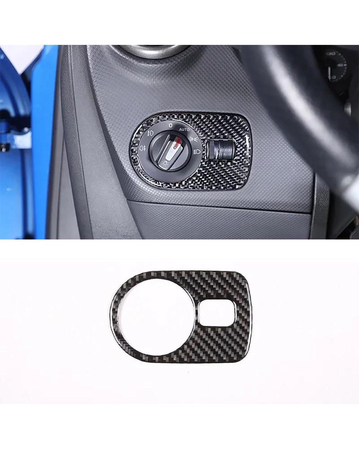 Verkleidung der Konsolenverkleidung Für Seat Für Leon 2008-2012 Schwarzes Carbonfaser-Innenausstattungsset Armaturenbrettkonsole Schalttafel Dekoration Abdeckung Zieraufkleber Center Console Panel Dek von FUBUSEE