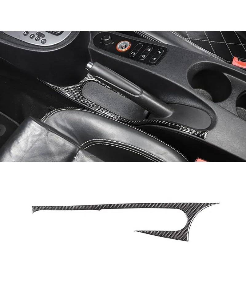 Verkleidung der Konsolenverkleidung Für Seat Für Leon 2008-2012 Schwarzes Carbonfaser-Innenausstattungsset Armaturenbrettkonsole Schalttafel Dekoration Abdeckung Zieraufkleber Center Console Panel Dek von FUBUSEE