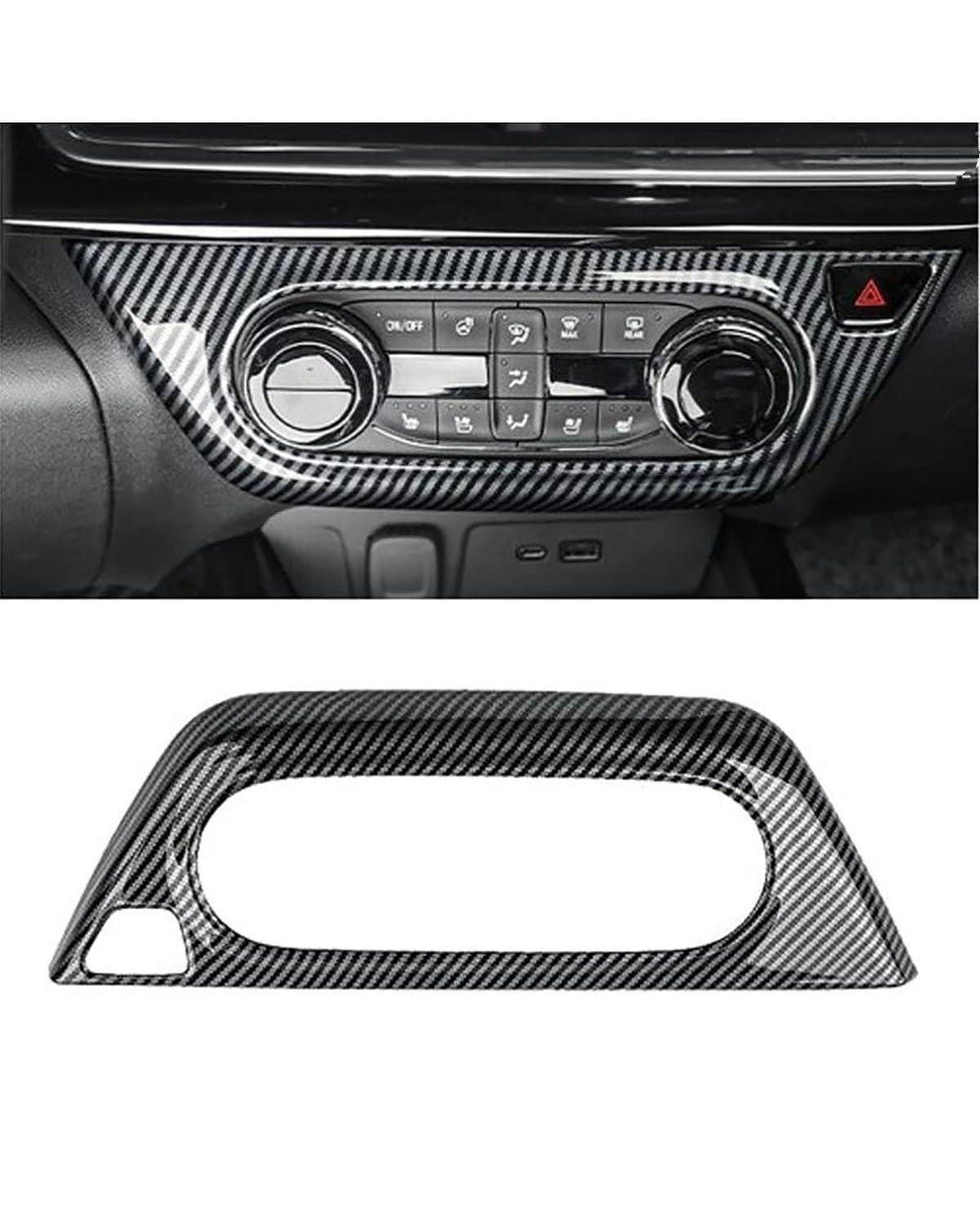 Verkleidung der Konsolenverkleidung Für Trax 2024 Innen Zubehör ABS BlackCar Klimaanlage Outlet Konsole Getriebe Shift Kopf Fenster Lift Trim Panel Center Console Panel Dekoration(Air Button Cover) von FUBUSEE