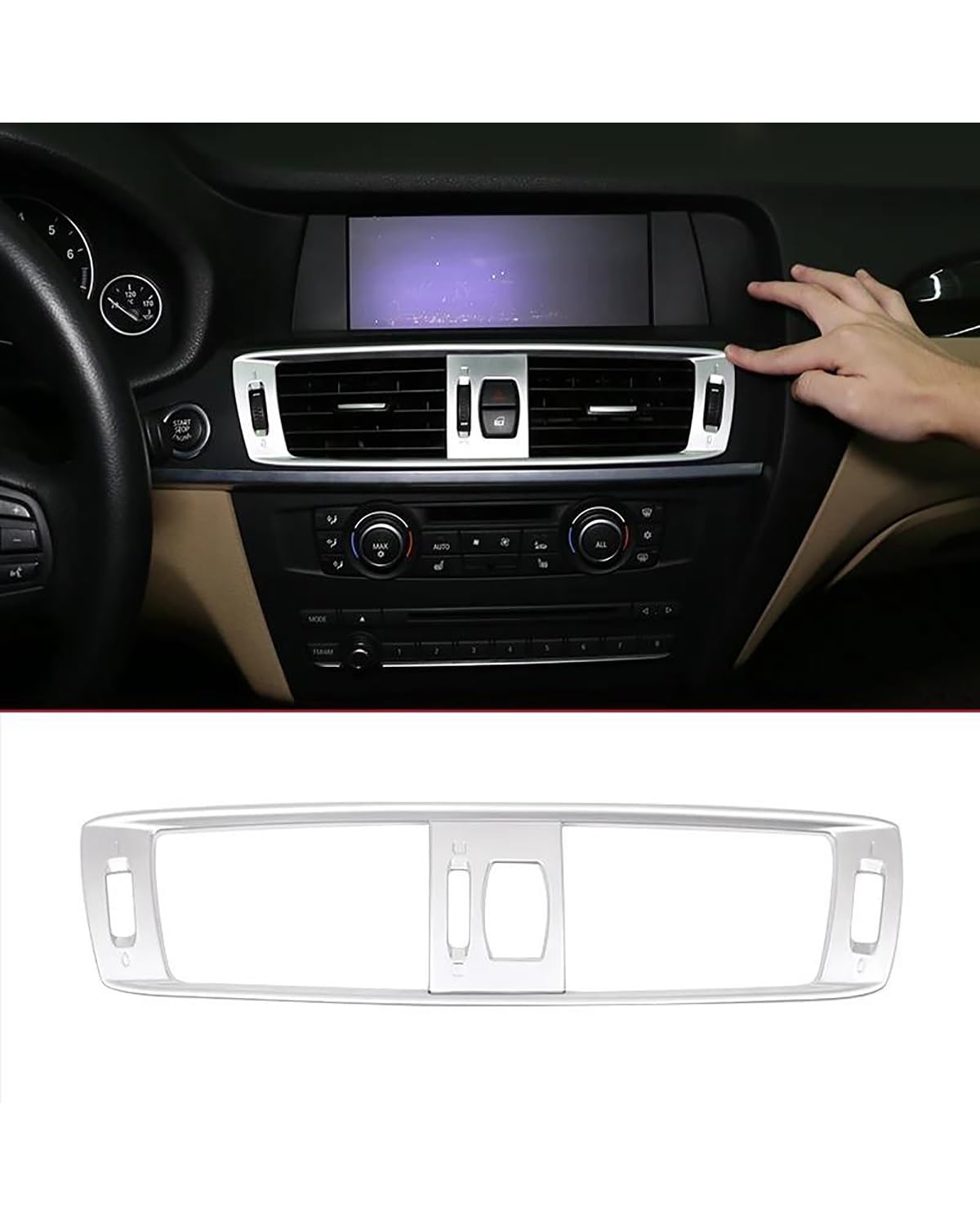 Verkleidung der Konsolenverkleidung Für X3 Für F25 2011-2017 Auto-Styling Innenausstattung Mittelkonsole Klimaanlage Entlüftungsauslass Rahmenabdeckung Dekorleiste LHD Center Console Panel Dekoration( von FUBUSEE