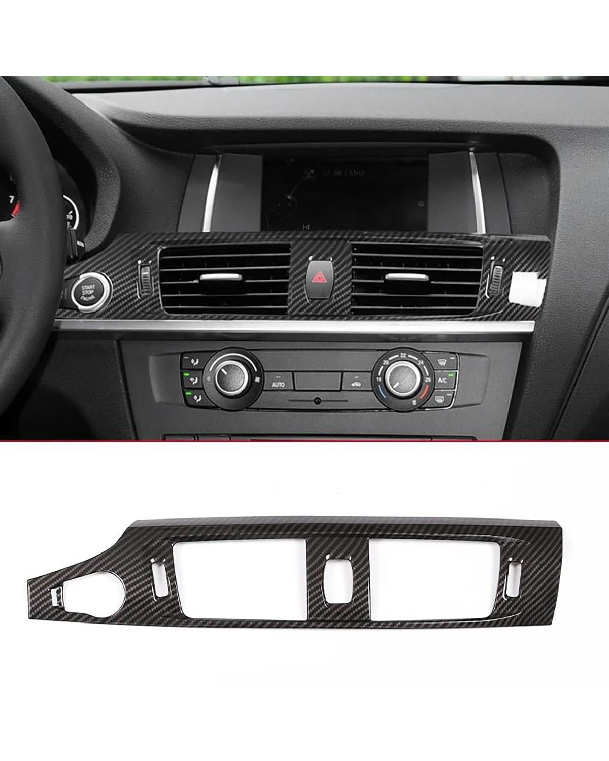 Verkleidung der Konsolenverkleidung Für X3 Für F25 2011-2017 Auto-Styling Innenausstattung Mittelkonsole Klimaanlage Entlüftungsauslass Rahmenabdeckung Dekorleiste LHD Center Console Panel Dekoration( von FUBUSEE