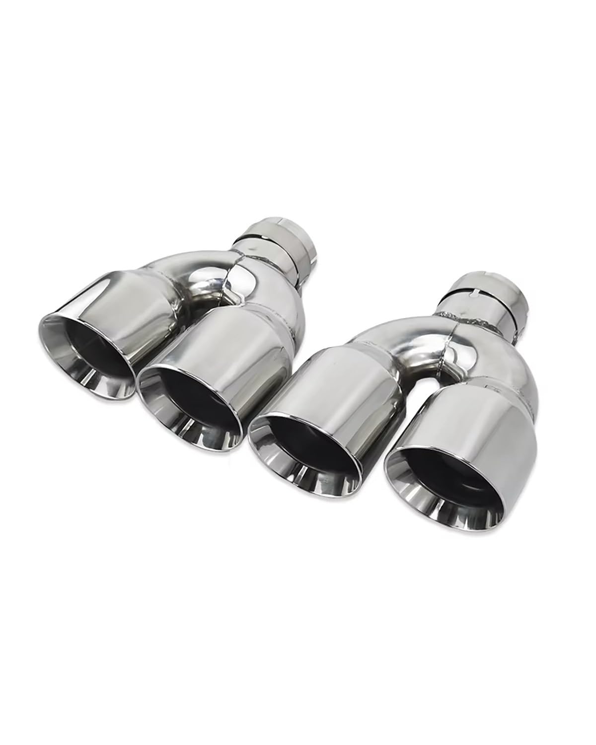 auspuff endrohr 1 STÜCKE Auspuff Dual Spitze Herstellung 304 Edelstahl Für Universal Auto Schwanz Rohre Modifizieren Auto Auspuff Endrohr Auspuffendrohr für Autos(Left 60mm-101mm) von FUBUSEE