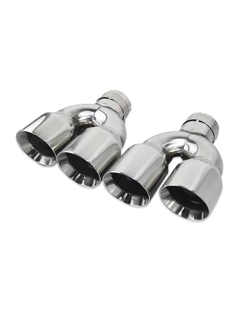 auspuff endrohr 1 STÜCKE Auspuff Dual Spitze Herstellung 304 Edelstahl Für Universal Auto Schwanz Rohre Modifizieren Auto Auspuff Endrohr Auspuffendrohr für Autos(Left 60mm-89mm) von FUBUSEE