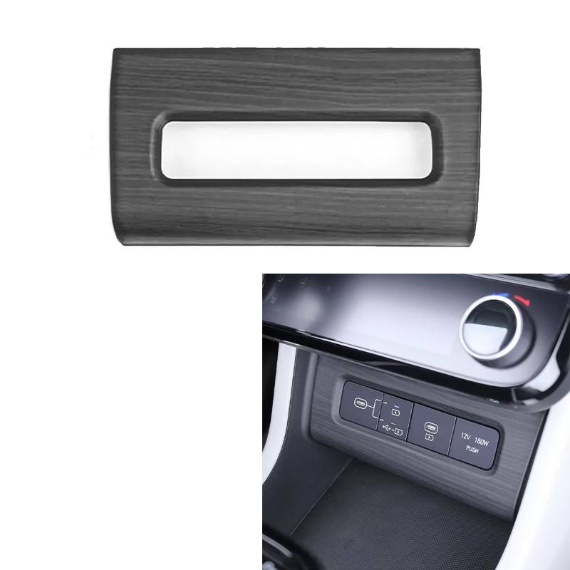 FUEISOF für Hyundai Tucson NX4 2025 Vorne USB-Aufladung Taste Panel Abdeckleiste (Holzmaserung) von FUEISOF