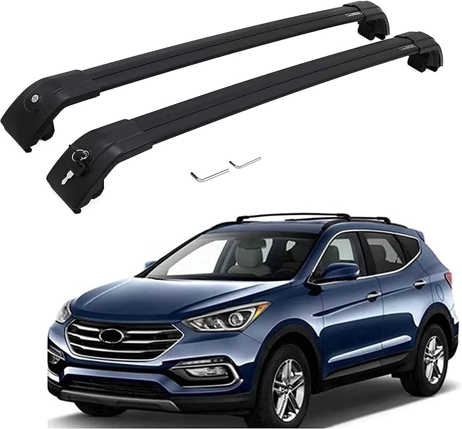2 Stück Autodachträger Längsstange für Hyundai Santa Fe 2013-2018, Aluminium Dachreling Dachträger Gepäckträger GepäCktransport Zubehör von FUFIZU