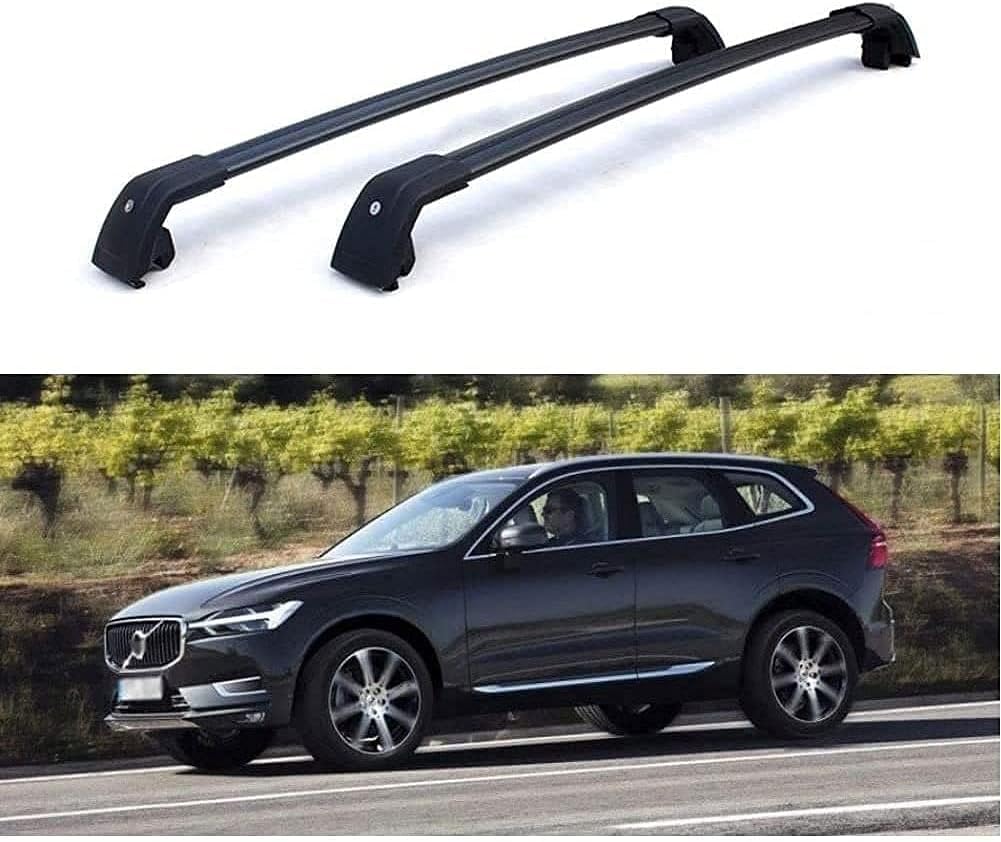 2 Stück Autodachträger Längsstange für Volvo XC60 2018 2019 2020, Aluminium Dachreling Dachträger Gepäckträger GepäCktransport Zubehör von FUFIZU