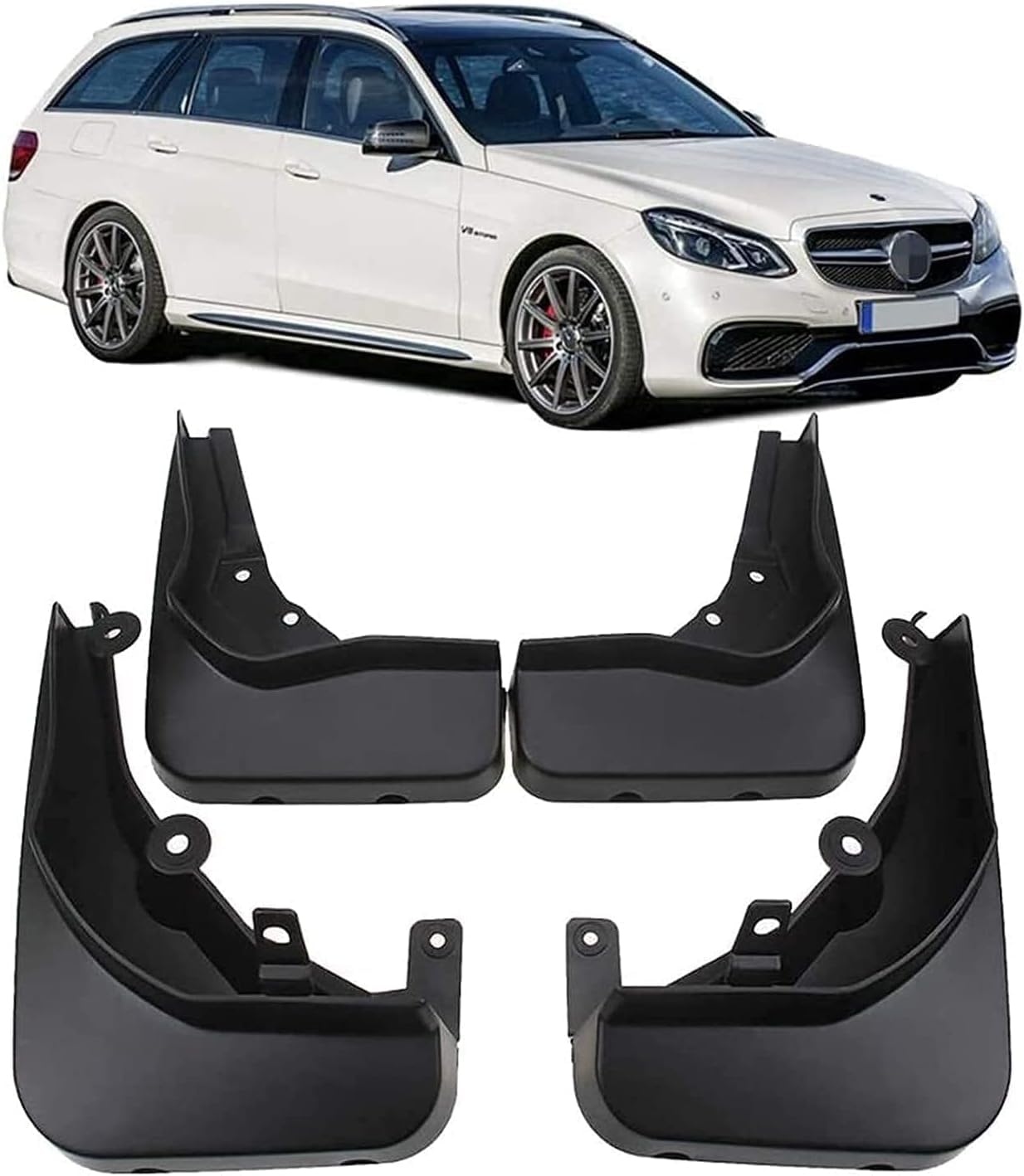 4 Stück Auto Schmutzfänger für Mercedes Benz E Class AMG Line / E63 AMG Estate Wagon S212 2014-2016,Vorne und Hinten Spritzschutz Spritzfest Dekoration Auto Styling Zubehör von FUFIZU