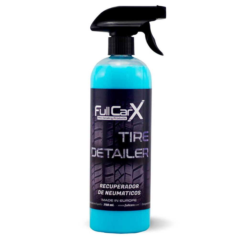 FULLCARX Tire Detailer 750ml Reifenglanz Auto, Reifenpflege Gummipflege Kunststoff Auffrischer Schwarz Reifen Glanz, Satin Finish, Reiniger Kunststoffpflege Reinigung Detailing Professionelles Produkt von FULLCARX