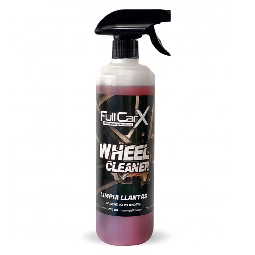 FULLCARX Wheel Cleaner 750ml Felgenreiniger Auto, Leistungsstark und Effektiv, Hochprozentiger Wirkstoff, Entfetter Reiniger Felgen, Glänzende Beschichtung, Reinigung Detailing Professionelles Produkt von FULLCARX