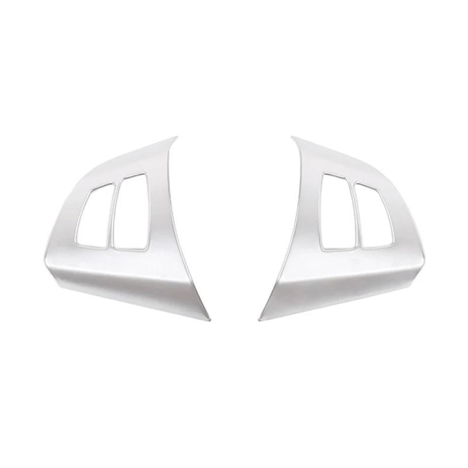 Lenkradhüllen Für X5 E70 2008-2013 Auto Innen Lenkrad Schalter Taste Rahmen Carbon Fiber Texture Abdeckung Aufkleber Auto Lenkradbezug(Silver) von FULUSIC