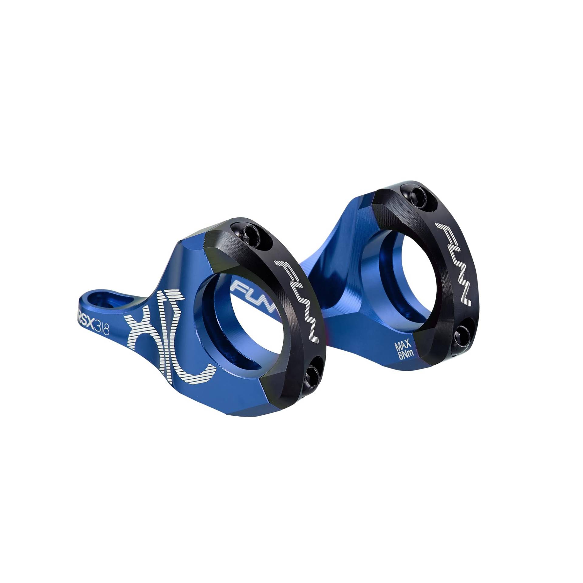 Funn RSX Mountainbike Direktmontage Vorbau mit 31,8 mm Lenkerklemmung, 2-teiliges leichtes Split-Design für Dual Crown Gabeln, verstellbare Verlängerung von 45-50 mm mit 30 mm Anstieg (Blau) von FUNN