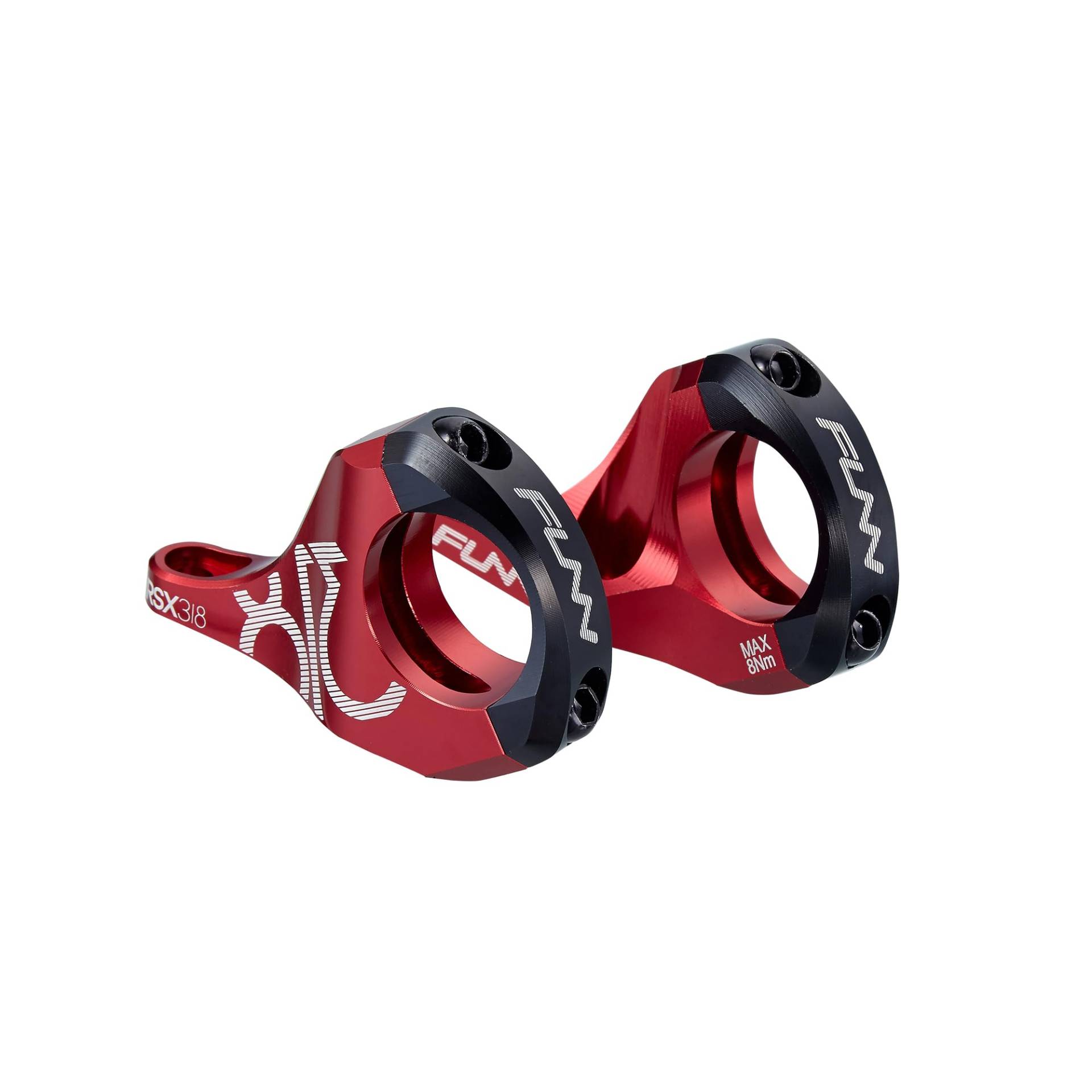 Funn RSX Mountainbike Direktmontage Vorbau mit 31,8 mm Lenkerklemmung, 2-teiliges leichtes Split-Design für Dual Crown Gabeln, verstellbare Verlängerung von 45-50 mm mit 30 mm Anstieg (Rot) von FUNN